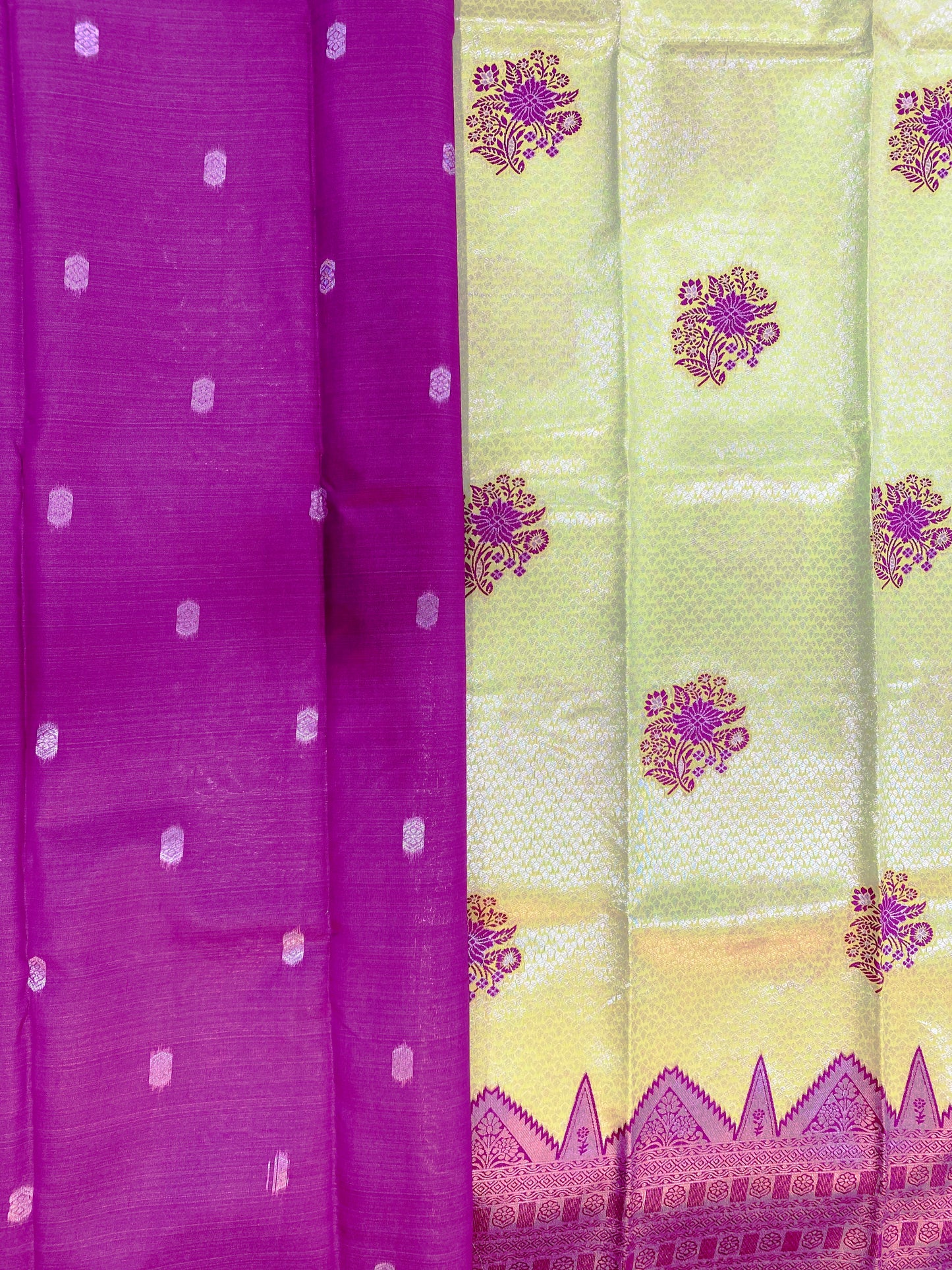 Parrot with Zari Woven Semi Silk Saree With Heavy Border and Blouse SGSS1006